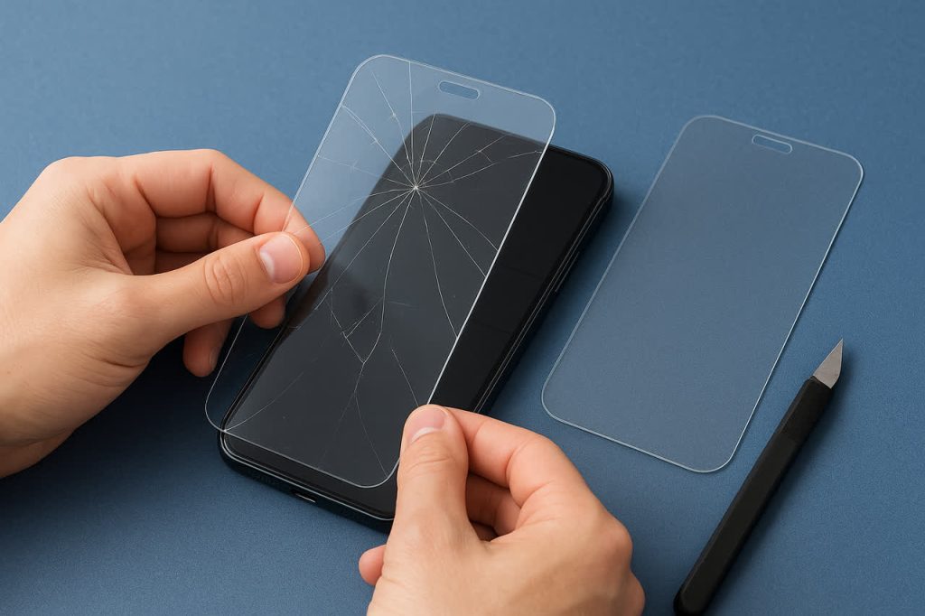 تعویض گلس موبایل داخل خونه