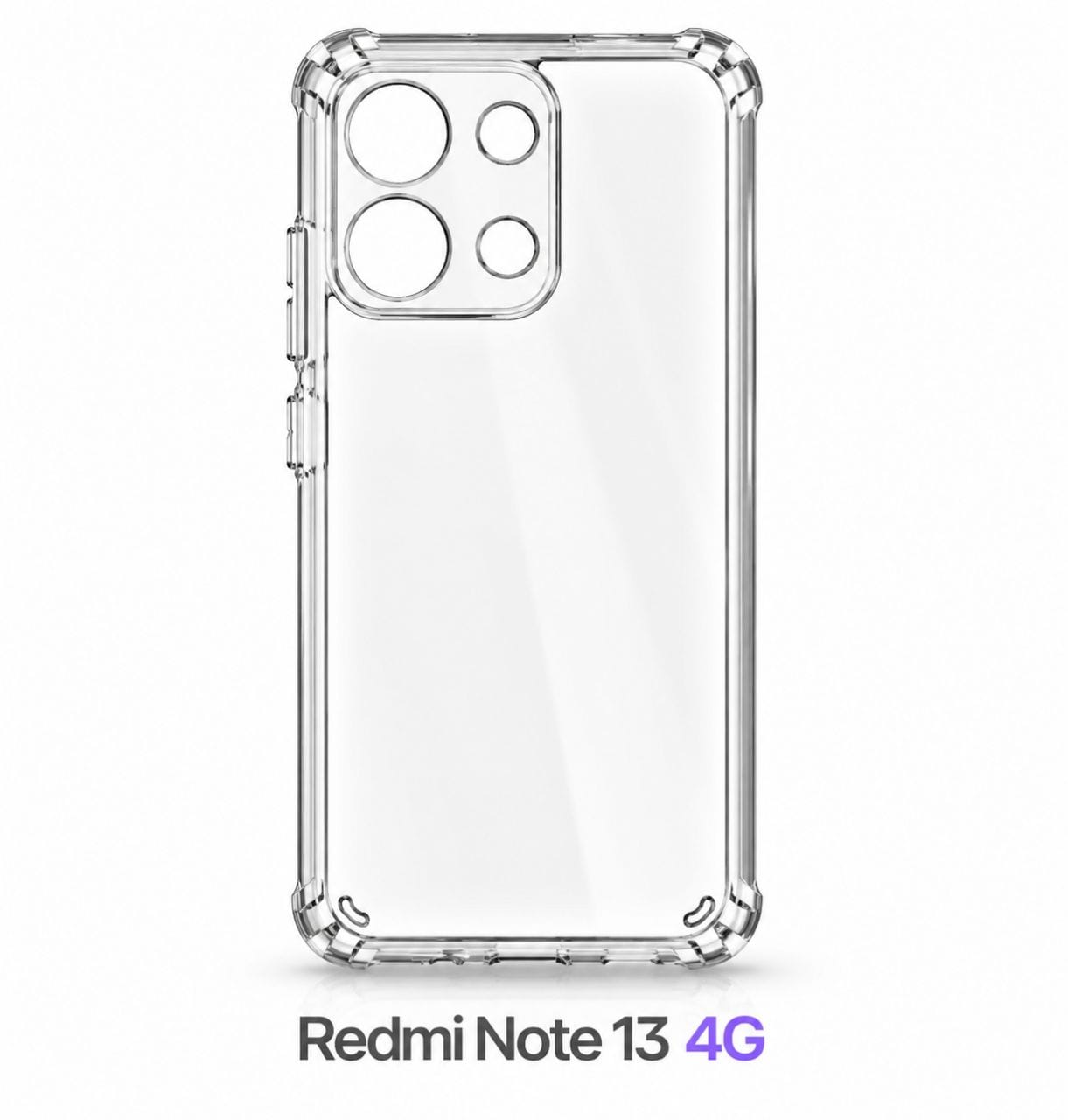 قاب شفاف Redmi Note 13 4G مدل ژله ای کریستالی ضد ضربه